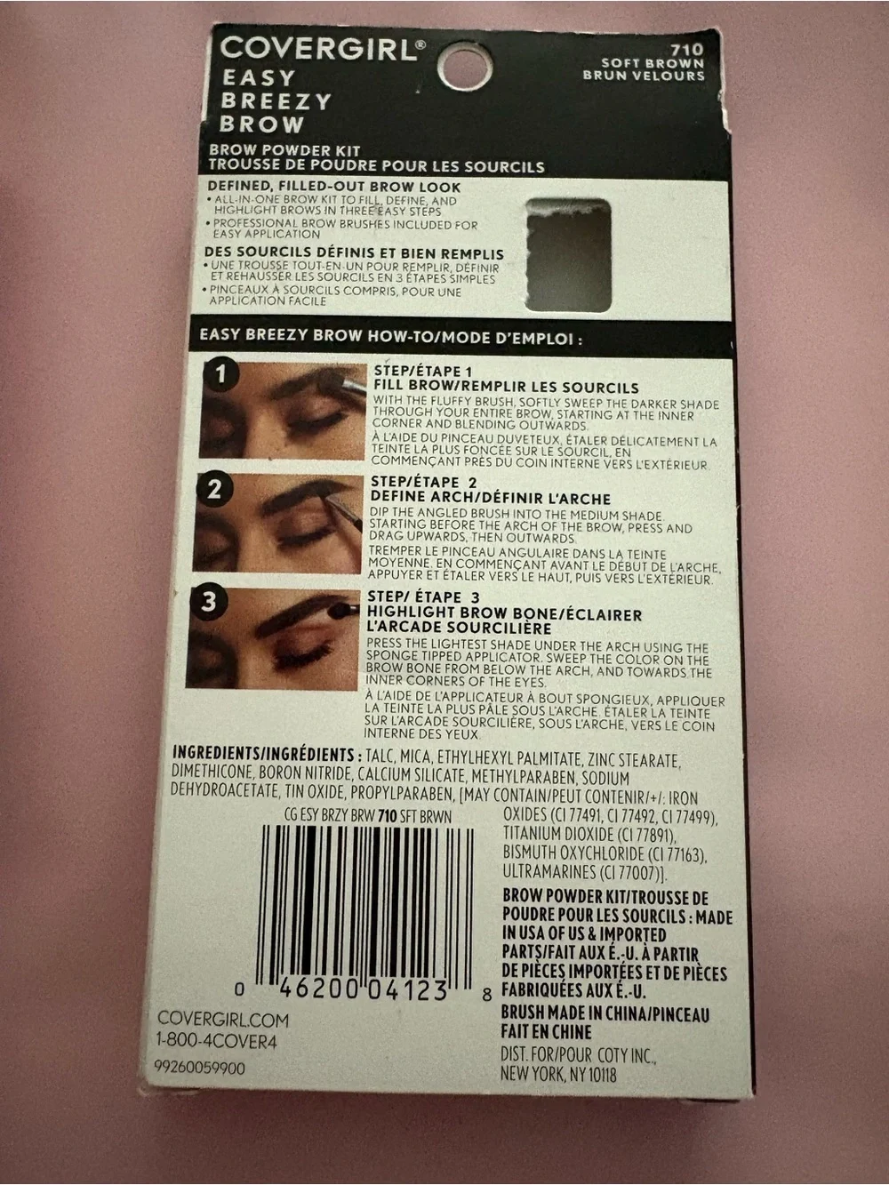 Covergirl eye brow kit and L.A. Girl Soft Matte Cream Blush in Rose Pink bundle